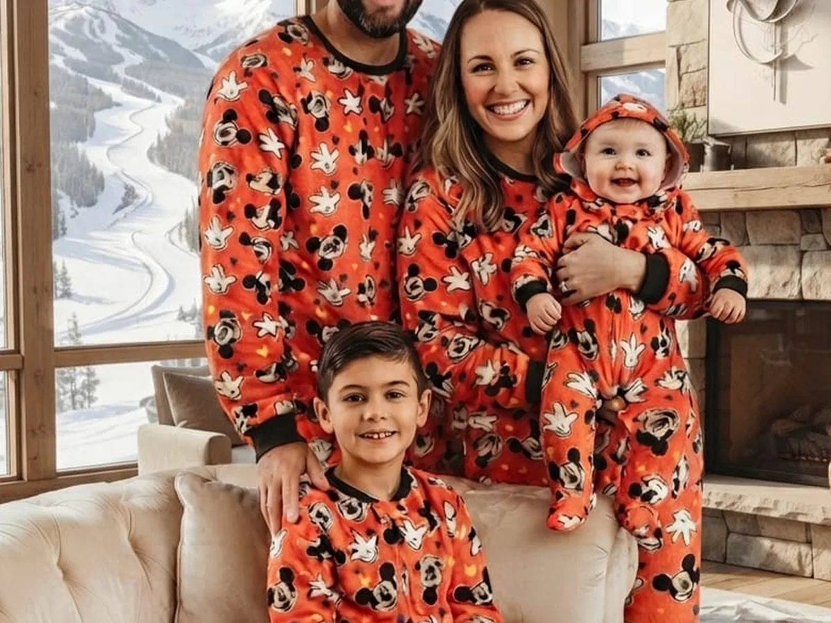 Pijamas longos para família no inverno