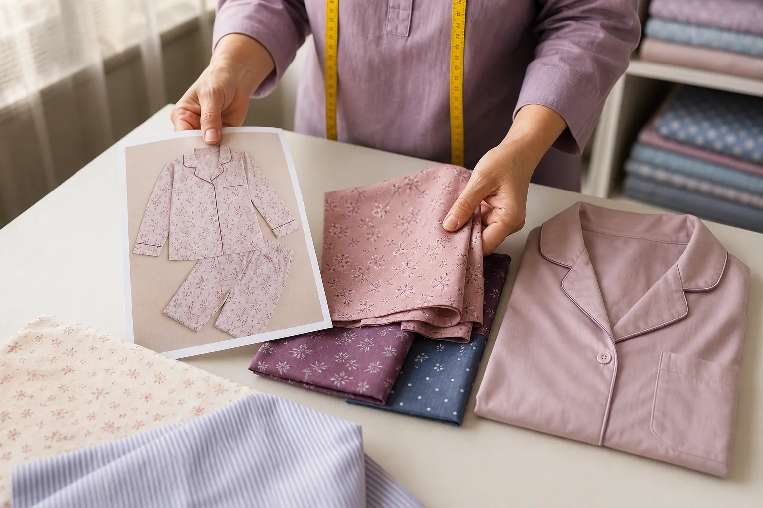 Referências de tecido para encomenda de pijama personalizado